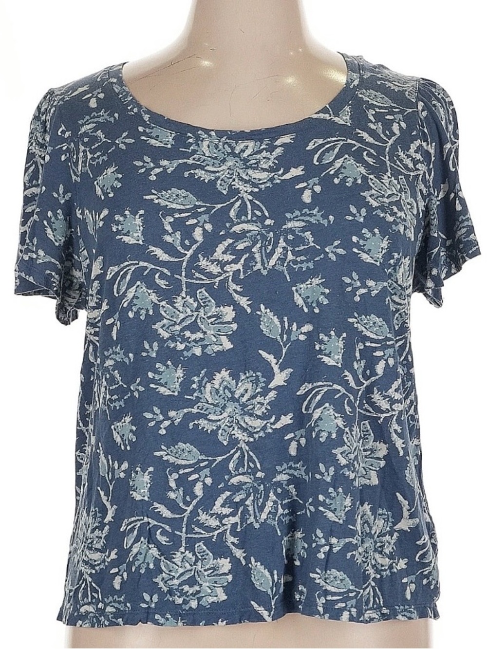 Lucky Brand Blue Floral Short Sleeve Tee